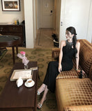 ロングドレスキャバドレスキラキラホルターネックセクシー高級感宴会パーティー誕生日気質 WQ2-DD4160