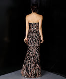 【5色】ロングドレス 宴会 気質 キラキラ 披露宴 脚長効果 ノーショルダー YH2-YEY16398#