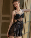 【5色】ルームウェア ランジェリー セクシー 谷間魅せ パッド付き ベルベット チュール セット 誘惑 JC8-GR6620