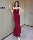 【3色】 ロングドレス キャバドレス セクシータイトキャミワンピ スリット入り ショート丈 デート 女子会 パーティー 二次会 LW2-OYF9758