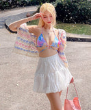 三角ビキニ水着ビキニ花柄ホルターネックセクシー2点式谷間見せビーチ海タンキニモノキニ WQ7-XYX-SYS1282