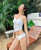 水着 ビギニ セクシー レース ホルターネック リボンデザイン リゾート インスタ映え 海 温泉 リゾート JC7-CF-YWXN2625