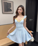 【3色】ミニドレス キャバドレス セクシー  花柄キャミワンピース  レギンスセット  ウエストマーク  フェミニン 大人可愛いコーデ  Vネック  LW2-DD5956