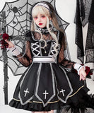 【5点セット】 コスプレ ハロウィン ゴシック シスターコス ゴシック ゴーストドレス 神コス 仮装パーティー  JC2-XJJ211