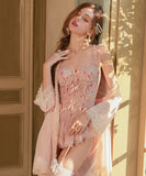 Lady's coco セクシー コルセット シースルー レースランジェリー  カップ付き LW2-GR6342