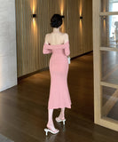 Lady's coco ロングドレス キャバドレス セクシー タイトキャミワンピース ホルターネック フェイクツーピース スリムライン  パーティー デート LW2-OYF8730