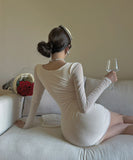 【2色】ミニドレス キャバドレス セクシー ボディコン メッシュ ロングスリーブ ミニ丈 夜会 デート ナイトクラブ JC2-DD5514