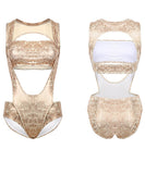 水着ビキニキラキラモノキニセクシーおしゃれ温泉ビーチ海タンキニ WQ7-DP-A10434