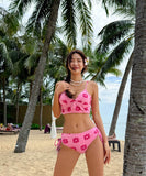 【2色】水着ビキニホルターネック花柄セクシーSNS話題旅行温泉ビーチ海 WQ7-CF-QM9114