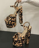 【2025新作】ハイヒール パンプス スクエアトゥ バイカラー アンクルストラップ チャンキーヒール オープントゥ 美脚効果 歩きやすい 靴 LW5-XLZG-1221-5