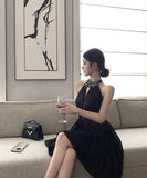 Lady's coco ミニドレス キャバドレス セクシー キラボシ レトロ ホルターネック ウエストシェイプ パーティー デート JC2-XKDD408A-7041-Oct13