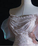 【2色】ロングドレス キャバドレス パーティードレス オフショルダー スパンコール マーメイドドレス エレガント パーティー 結婚式 二次会 LW2-TLG052101