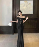 【2色】ロングドレスナイトクラブキャバドレスオフショルダーセクシーエレガント宴会パーティーレース高級感イベント WQ2-ZED888638DXH238A