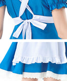 【3点セット】夢かわ コスプレ ハロウィン アリス  エプライムブルー ロリータフリル メイド服 仮装パーティー JC2-XJY6028