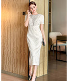 膝丈ドレス キャバドレス ハンドメイド  ビジュードレス タイトシルエット 上品 エレガント デート お出かけ パーティー 結婚式 JC2-JY51383