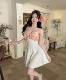 【3色】ミニドレス キャバドレス セクシー 胸元大胆 ドッキング バイカラー ナイトワーク Aライン 指名 JC2-DD6321