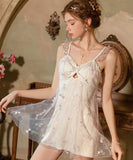 【2色】ルームウェア ランジェリー セクシー スウィート系 バタフライ刺繍 チュール サテン 谷間メイク バックオープン JC8-GR5261