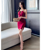 【3色】ミニドレス キャバドレス セクシー キャミワンピ タイトフィット ボディコン キャバクラ パーティー JC2-YM8881