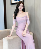 ロングドレス キャバドレス セクシー オフショルダー スリット オープンバック エレガント スレンダー 大人可愛い パーティー JC2-YM9204