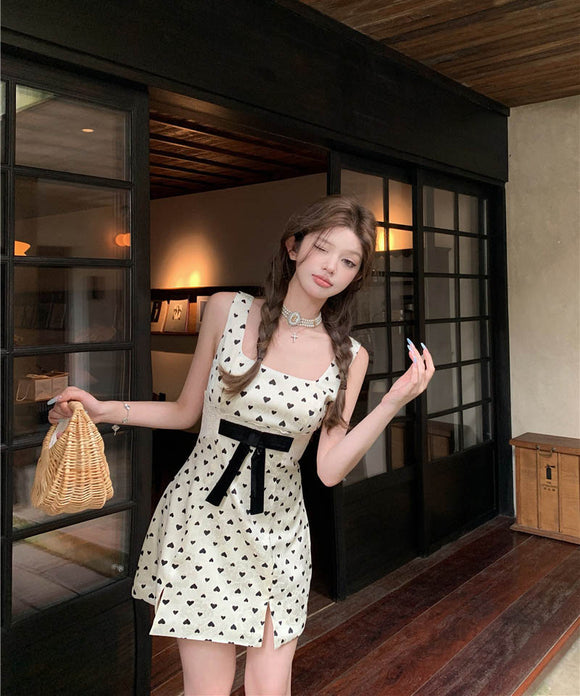 ミニドレスAラインキャバドレスレースリボンハット柄セクシーキャバドレス通勤同伴大人可愛い WQ2-ZED883334DXH502