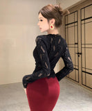 【2点セット】ロングドレス セクシー ボディコン きれいめ フェミニン レースカーディガン リボンタイ ストラップワンピ 着やせ 大人可愛い JC2-ZED881313DXH348B