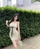 ミニドレスキャバドレスベアトップレースタイトドレスナイトクラブセクシーパーティードレス WQ2-XKD-D408A-2052-Apr14