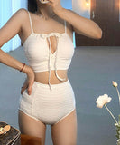 【2色】ビキニ水着モノキニフリルタンキニ体型カバー谷間見せ大人可愛い旅行ビーチ海 WQ7-BY3114