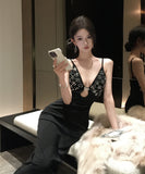 ロングドレス セクシー ラインストーン×メタルアクセント オフショルダー バンデージドレス エレガント パーティー JC2-XKDHS-109-8318-Sep4