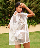 サンドレス ミニドレス 透明感 花柄 セクシー おしゃれ チュール hot girl WQ2-CM81468