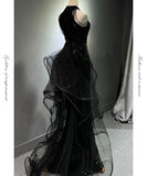 ロングドレス キャバドレス パーティードレス ブラック ロングドレス シルエット ハイネック マーメイドライン  誕生日 結婚式 披露宴 二次会 LW2-MBYDAL785529089441