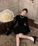 ミニドレス キャバドレス かわいい ふんわりシルエット フレンチムード ハイネック デート 通勤 お呼ばれコーデ JC2-XHY918113