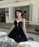 【2色】 ミニドレス キャバドレス セクシー 谷間魅せ Vネック ベルベット タイトキャミワンピース ウエストマーク パーティー 指名 LW2-DD5932