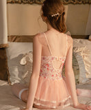 ルームウェア ランジェリー セクシー セット メッシュ スイート系 フリルスリーブ 刺繍入り 誘惑 レース JC8-GR6634