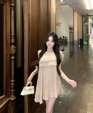 ミニドレス着痩せ気質ワンーショルダーセクシーエレガントフリル WQ2-MXX2543