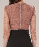 【2点セット】膝丈ドレスチュール水玉柄レース非対称セクシーエレガント気質同伴二次会宴会パーティー WQ2-ZED887252A71