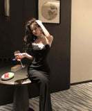 Lady's coco ロングドレス キャバドレス セクシー ライトラグジュアリー スパンコール メッシュ パーティー LW2-HYL11041