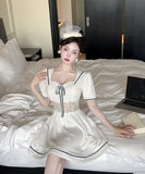 【2色】膝丈ドレス キャバドレス セクシー大人可愛い タイト ナイトドレス レース  ウエストマーク フェミニン LW2-DD5816