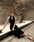 Lady's coco ロングドレス キャバドレス セクシー Vネック レーストリム バックレス ホルターネック スリット入り エレガントドレス 結婚式 二次会 披露宴 パーティー 上品 LW2-DD5925