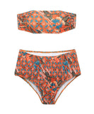 ビキニ水着ベアトップ花柄ハイウエストビーチ海旅行モノキニタンキニ WQ7-XYX-Q82542