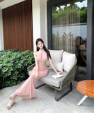 【2色】ロングドレスホルターネックタイトドレス刺繍エレガントマーメイドドレスパーティー WQ2-ZED885607DXH238B