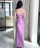 【3色】ロングドレス キャバドレス セクシー Vネック スリット入り タイト マーメイドワンピース 披露宴 二次会 パーティー お呼ばれ LW2-OYF9757