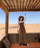 Lady's coco ロングドレス キャバドレス  セクシー 上品 レトロ  ホルターネック バックレス リゾート風 シャーリング デザイン LW2-CD1-E215-63120550