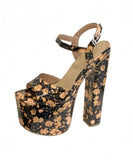 【2025新作】ハイヒール パンプス スクエアトゥ バイカラー アンクルストラップ チャンキーヒール オープントゥ 美脚効果 歩きやすい 靴 LW5-XLZG-1221-5