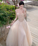 ロングドレス キャバドレス セクシー ガーリー フレンチスタイル チュール コルセット風 レース 刺繍 キャミソール フリル JC2-XHY915239