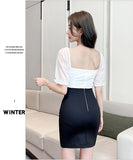 【3色】ミニドレス キャバドレス キャミワンピ セクシー カラーブロック ボディコン 指名 キャバクラ風 JC2-YM8864