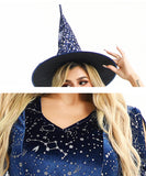 【3点セット】 セクシー コスプレ ハロウィン 星空ドレス 魔法使い マジシャン ギャル系 コスチューム 制服パーティー JC2-XJ3387