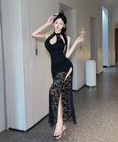 【秋新作】ロングドレス キャバドレス フレンチエレガント ワンショルダー ウエストマーク タイト シルエット 着痩せ セクシー 大人フェミニン LW2-DD5825