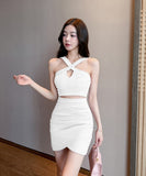 【3色】ミニドレス キャバドレス セクシー ギャル系 バックオープン シャーリング 着痩せ ボディコン 指名 JC2-YM8901