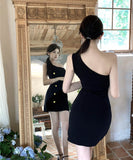 ミニドレスワンーショルダーキャバドレスセクシータイトドレスナイトクラブパーティー気質 WQ2-SJHY10863