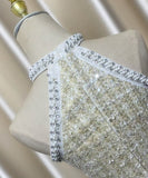 手作りドレスツイードドレス高級感ミニドレスセレブ風キラキラ宴会パーティー着痩せ気質 WQ2-GZXX002